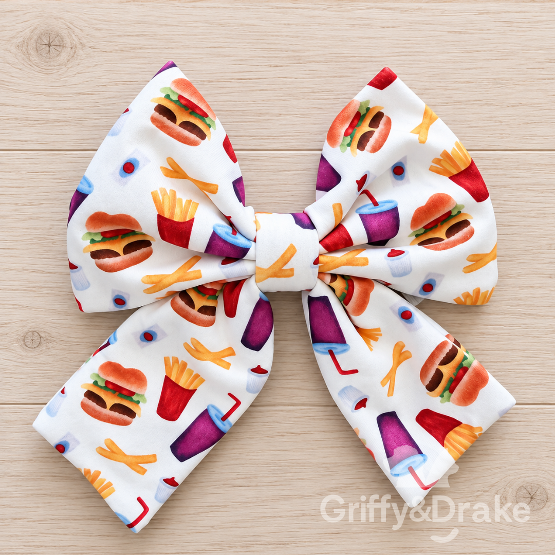 Barking for Burgers Sailor Bow (Preorder)