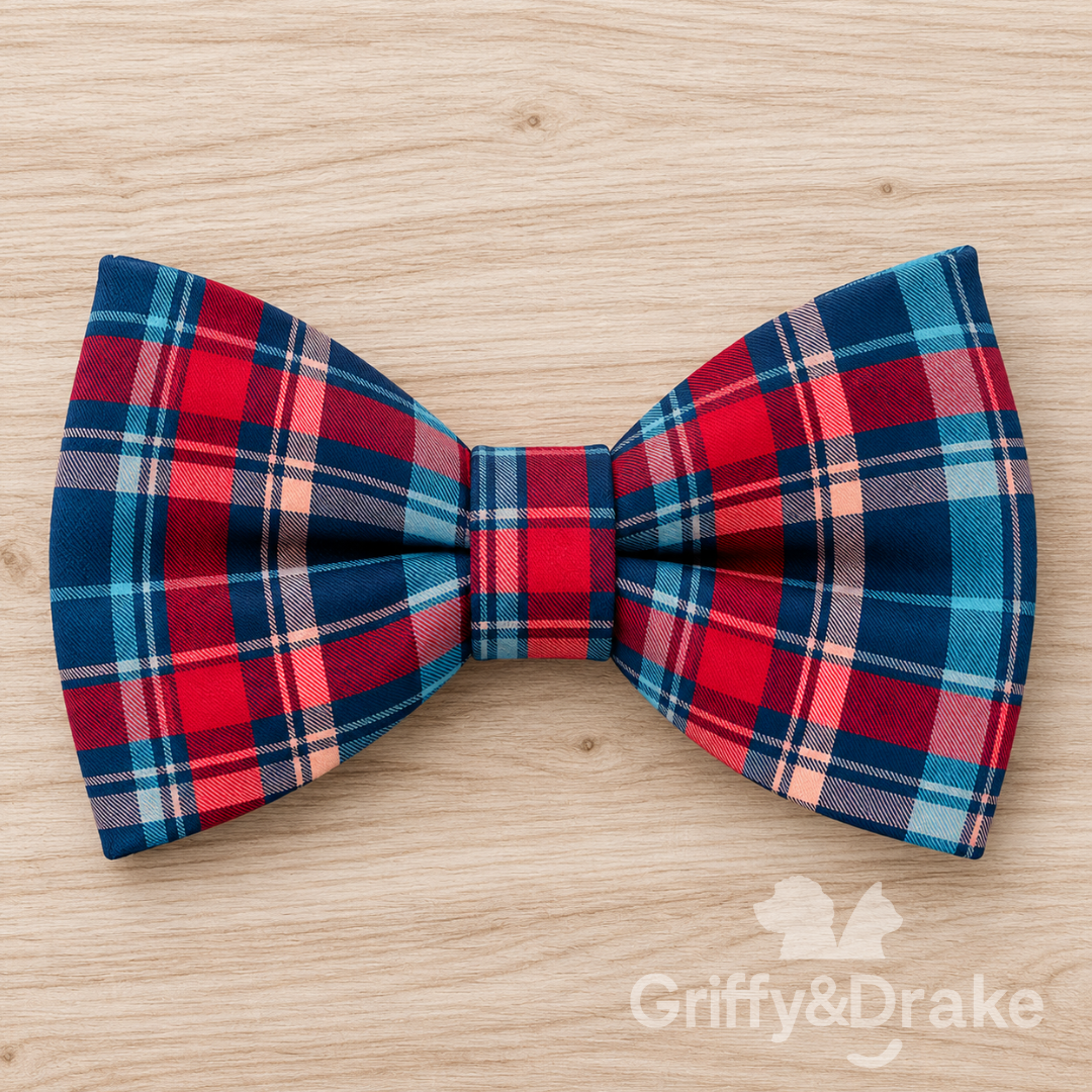 Plaids & Posies-Cranberry Kisses Bow Tie (Preorder)