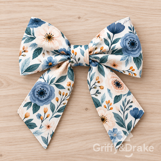 Plaids & Posies-Blueberry Blossoms Sailor Bow (Preorder)