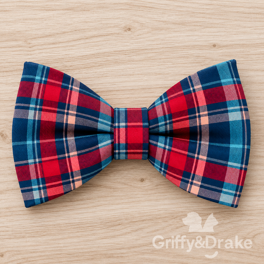 Plaids & Posies-Cranberry Kisses Bow Tie (Preorder)